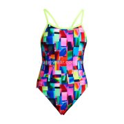 FUNKITA Girls Single Strap One-Piece Swimsuit - Patch Panels