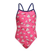 FUNKITA Girls Single Strap One-Piece Swimsuit - Paper Pink